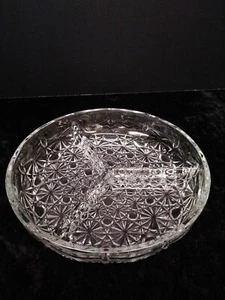 LUXXEM FRANKREICH 60er/70er Jahre GÄNSEBLÜMCHEN & KNOPF KRISTALL 3-TEILIG RELISH 7-3/8D DoRi Miles I.D - Bild 1 von 12