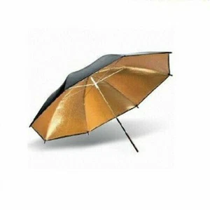 Ex-Pro® Umbrella 33" 84cm Photo Light Studio Diffuser Reflector Black & Gold - Picture 1 of 1