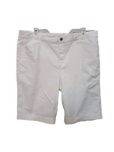 Jones New York Jeans Trouser Shorts White Women's Sz 16 Chino Style Pockets - Picture 1 of 11