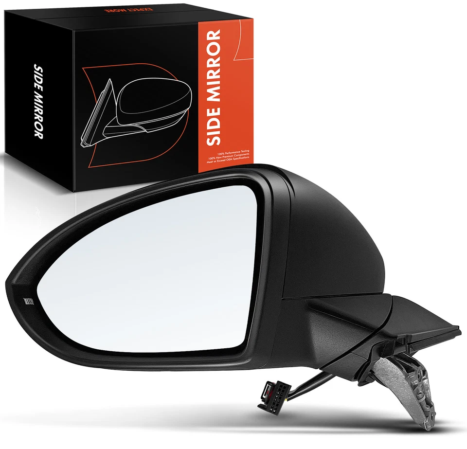 Espejo retrovisor térmico eléctrico negro del lado izquierdo del conductor para Volkswagen Golf GTI 2015-2021 Foto 1 de 4