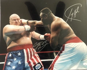 Larry holmes & butter bean dual signed 16x20 RARE autograph boxing photo JSA - Picture 1 of 4
