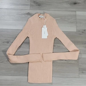 Vince Sweater Women's XXS Marled Rib Crew Rose Water New - Picture 1 of 8