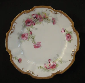 Antique Limoges France, CORONET – 10” Porcelain Cabinet Plate – Poppies - Picture 1 of 24