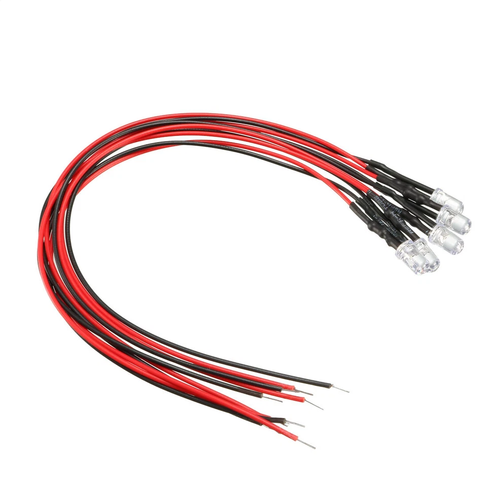 5pcs 5mm LED lumière Diodes diffusantes précâblé 20mA DC 3-6V voyant jaune - Photo 1/4