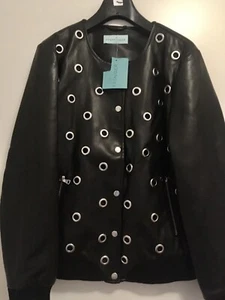 PFEFFINGER Lederimitat Blouson Jacke Ösen Nieten schwarz Gr.40 S/M HSE NP 129€ - Bild 1 von 8