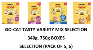 GO-CAT Tasty Variety Selection 340g, 750g 1+ Jahre Katze Trockenfutter für Haustiere (5er, 6er Pack) - Bild 1 von 6