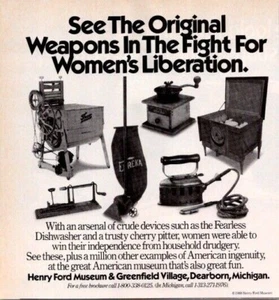 MICHIGAN Henry Ford Museum Ad Early Household Inventions Women’s Liberation 1980 - Picture 1 of 1
