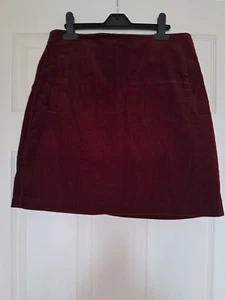 Women's New Look Burgundy Cordroy Skirt Size 10 - Picture 1 of 5