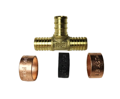 XFITTING 1) 3/4" PB X 3/4" PB X 3/4" PEX TEE, POLYBUTYLENE PEX TEE WITH RING, REPAIR KIT