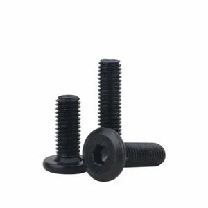 M6 M8 schwarz Stahl Möbel Stecker Schrauben Sechskant FLACHKOPF Inbusschrauben - Bild 1 von 4