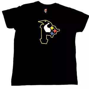 Camiseta Pittsburgh Steelers Piratas Penguins Logo Combinado - Talla Mediana - Negra - Imagen 1 de 6