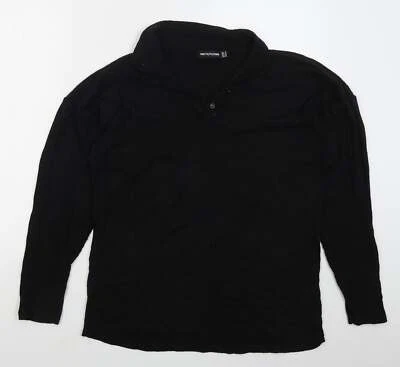 PRETTYLITTLETHING Womens Black Collared Viscose Blend Jumper Size 12 - Image 1 of 4