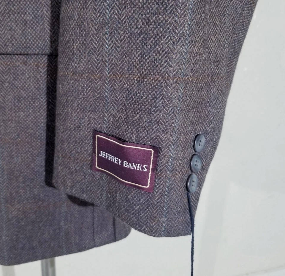 Vintage NWT 46L Lambswool Alpaca Tweed Brown Check blazer sport Coat Jacket - Image 1 of 4