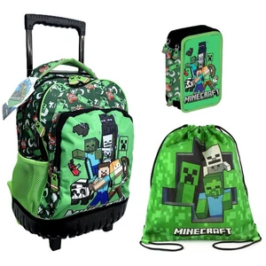 Minecraft Zaino Trolley Scuola Grande Astuccio 3zip Sacca Sport Scuola Ragazzi - Imagen 1 de 7