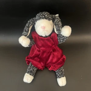 TY 1993 Attic Treasures LILLY THE LAMB con traje de terciopelo rojo juguete de peluche - Imagen 1 de 15