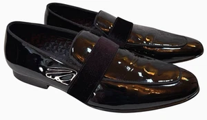 Steve Madden Shoes Dress Mens Size 13 Lokus Patent Leather Tuxedo Formal Wedding - Picture 1 of 15