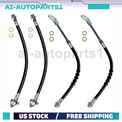 Manguera hidráulica de freno trasero delantero 4 piezas para Chevrolet Corvette 1984 1985 1986 1987 Foto 1 de 4