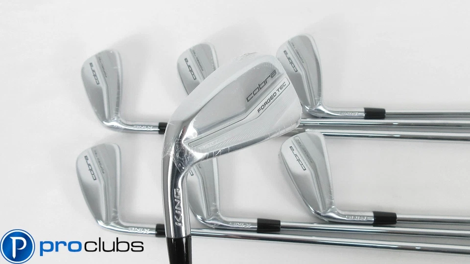 NEW Left Handed COBRA '2022 KING FORGED TEC IRONS 4-PW STEEL REGULAR #413415 - Image 1 of 4