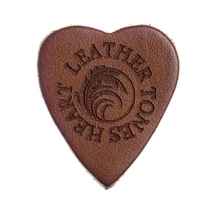 Leather Tones Heart Brown  Leather  Pick - 1 x  Ukulele Pick - Picture 1 of 1