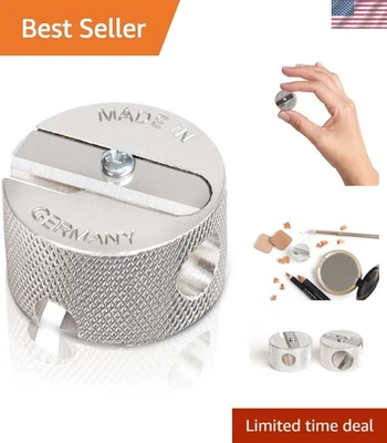 Sacapuntas cosméticos de lujo 2 en 1 con hojas de acero inoxidable - plateado Foto 1 de 4