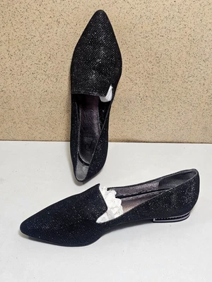 PAPELL Mujer Talla 5.5, 6 NEGRO Mocasín Plano Cuero Suela Tacón Bomba Sandalia Zapatos Foto 1 de 4