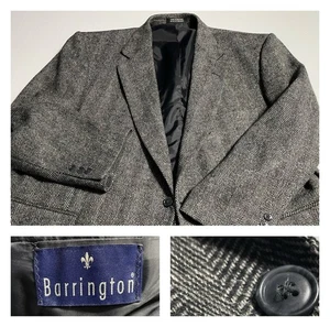 Abrigo deportivo chaqueta de lana gris tweed espiga de colección Barrington (50) - Imagen 1 de 17