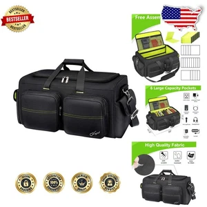 Large DJ Cable Bag Green Durable Polyester Padded Interior Enhanced Protection - Picture 1 of 11