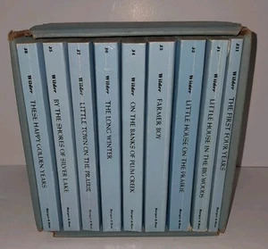 Vtg Little House On The Prairie Complete 9 BOOK Blue Box SET First Printing 1971 - Picture 1 of 23