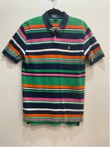 Polo Ralph Lauren Polo a Rayas Talla S Multicolor Arco Iris Preppy Tenis - Imagen 1 de 8