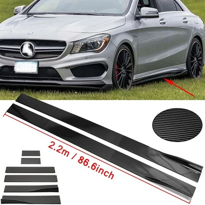For Mercedes Benz C200 C300 Carbon Fiber 86.6 Side Skirt Extensions Rocker Panel - Image 1 of 4