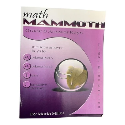 Math Mammoth Grade 6 Answer Keys~Light Blue Series~by Maria Miller 9/2020 M5 31 - Image 1 of 4