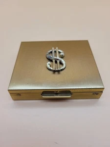Cartera compacta vintage de metal dorado - Imagen 1 de 16