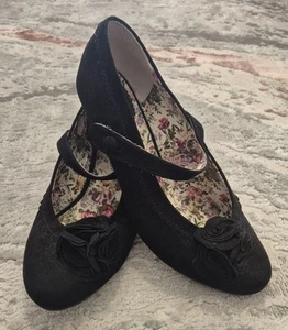 Joe Browns Black Floral Mary Jane Heels UK 7 - Picture 1 of 8