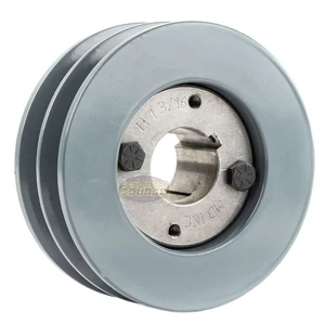 Cinghia puleggia in ghisa 4,5" doppia scanalatura sezione B 5L con boccola a fodero 1-3/16" - Foto 1 di 6