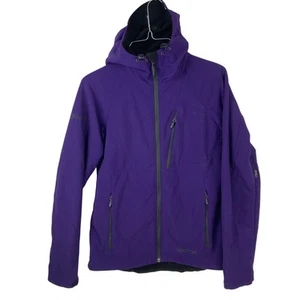Marmot Jacket Womens S / P Purple Soft Shell Hooded Polartec Fleece Lined Vented - Picture 1 of 18