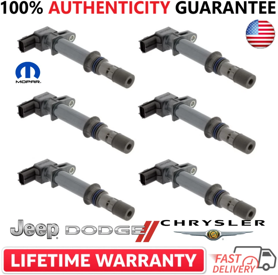 Bobinas de encendido x6 OEM MOPAR 56028138AE para Dodge Jeep 1999-2008 3,7 L V6 4,7 L V8 Foto 1 de 4