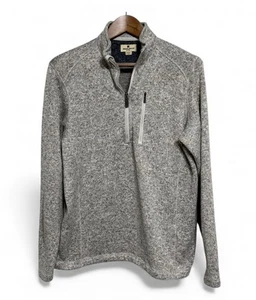Woolrich Sweater Mens Large Gray 1/4 Quarter Zip Pullover Fleece Outdoors Hiking - Picture 1 of 11