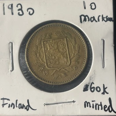 1930 Finland 10 Markkaa, 260k Minted - Image 1 of 4