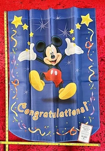 Large Disney Yard Porch Flag  39H  x 27+W  "CONGRATULATIONS !"  Mickey   LN - Picture 1 of 3