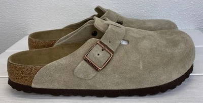 Zuecos informales sin cordones Birkenstock Boston BS cama suave para mujer talla 7 gamuza topo Foto 1 de 4