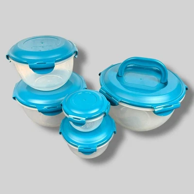 Juego de almacenamiento de alimentos Rachael Ray a prueba de fugas de 10 piezas tapas verde azulado | Nuevo sin caja Foto 1 de 3