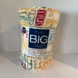 Kohls The Big One  Plush Throw 5ft x 6ft  Love Hope Message  - Picture 1 of 3