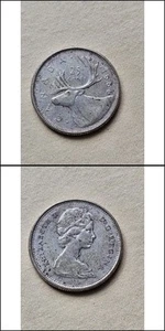 Canada 25 Cents Coin - 1968 - Moose - QEII - Picture 1 of 3