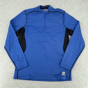 Nike Pro Combat Hyperwarm Dri-fit Max Pullover Adult Large Blue 1/4 Zip Jacket  - Picture 1 of 7