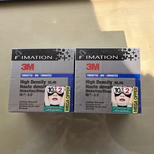 3M Imation 3,5" Disketten 10er Pack IBM Formatierte DS HD 1,44 MB Disketten x2 - Bild 1 von 6