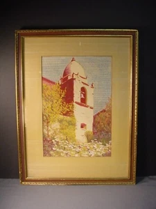Listed San Carlos Borromeo Mission Gouach Arts & Crafts - Picture 1 of 5