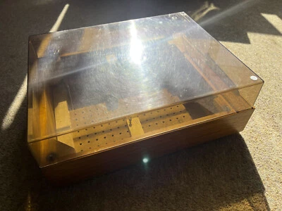 LENCO L75 VINTAGE SWISS TURNTABLE PLINTH & LID - Image 1 of 4