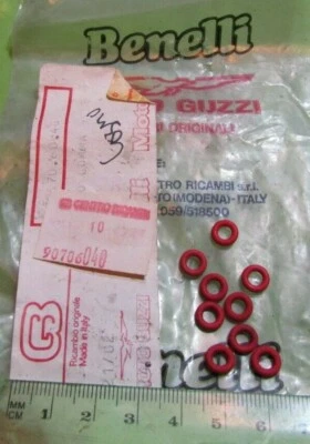 Lote pequeno de O-Ring Benelli Moto Guzzi Ducati p/n 90706040 NOS 9 unidades - Imagem 1 de 4