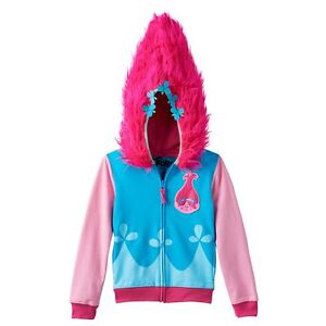 LICENSED AUTHENTIC NWT Trolls Poppy Girl Costume Hoodie Jacket 5 6 8 10 12 14 16