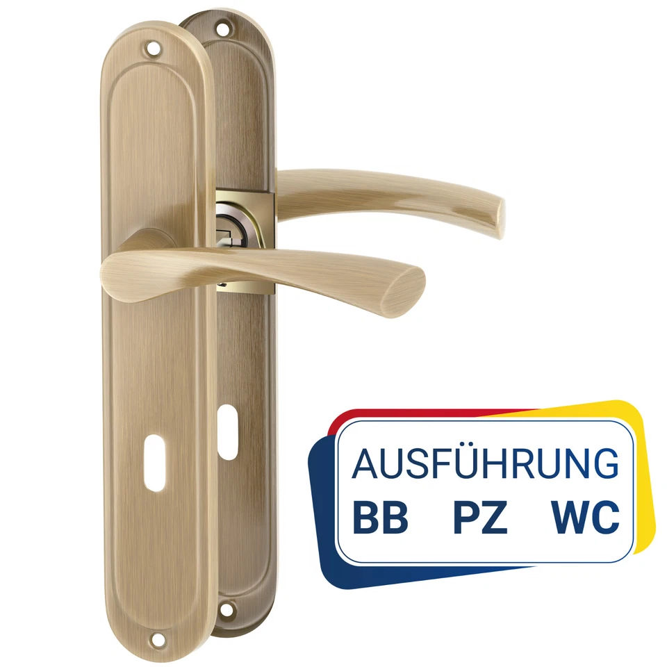 Bronze Türbeschlag ROMA Langschildgarnitur Renovierung Drückergarnitur BB WC PZ